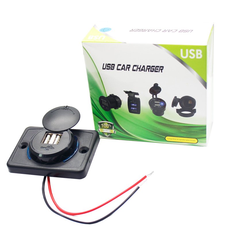 12V 24V Panel Mount 3.1A Massage Chair Marine Boat Car Bus Seat Dual Charging Port Bus USB Charger