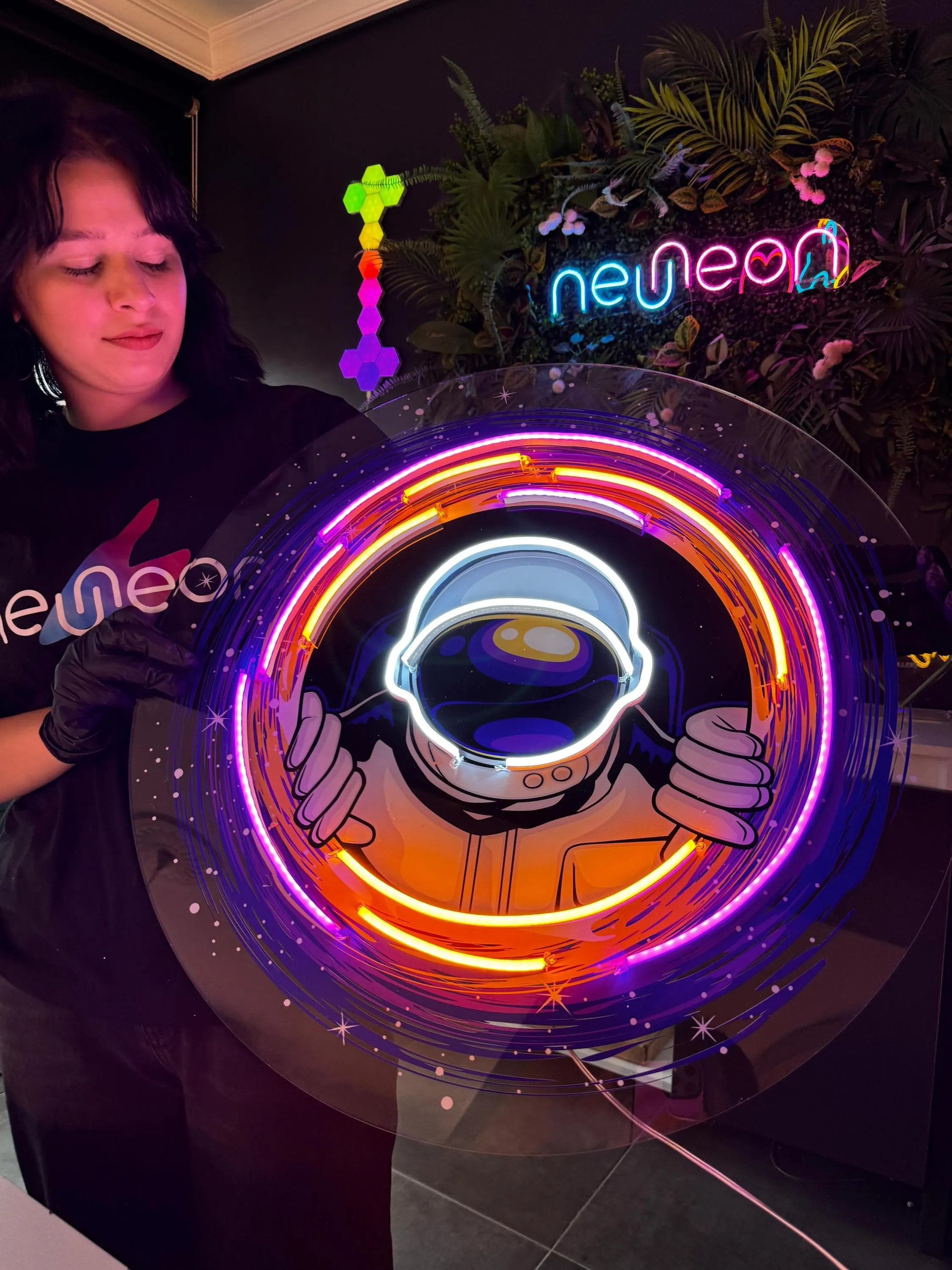 Custom Astronaut Neon Sign Game Room Neon Artwork Decor LED Astronaut Light UV Print Personalized Gift Ideas bar Sign