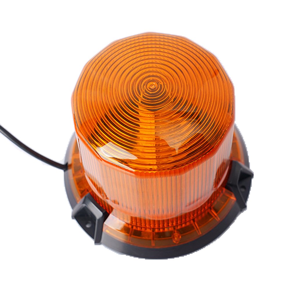 90LED Rotating Beacon Light for Vehicles 10-80V Amber Red Waterproof Safety Emergency Lamp With Magnetic Strobe Warning Light