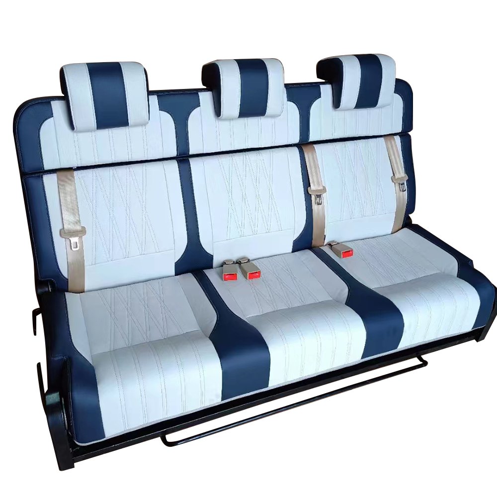 New Customized VIP Car Interior Leather Folding RV Car Back Seat Bed Chair Caravan Seat for Sale