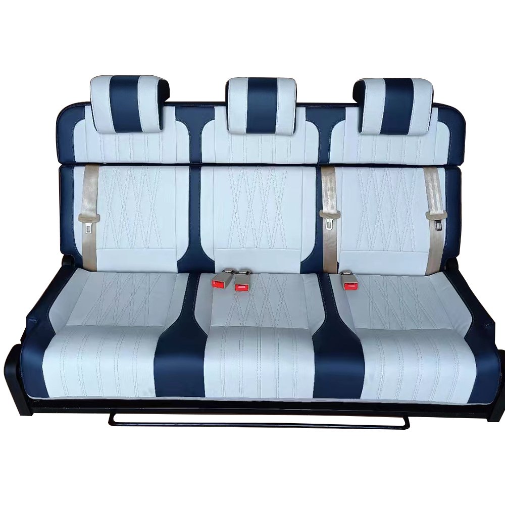 New Customized VIP Car Interior Leather Folding RV Car Back Seat Bed Chair Caravan Seat for Sale