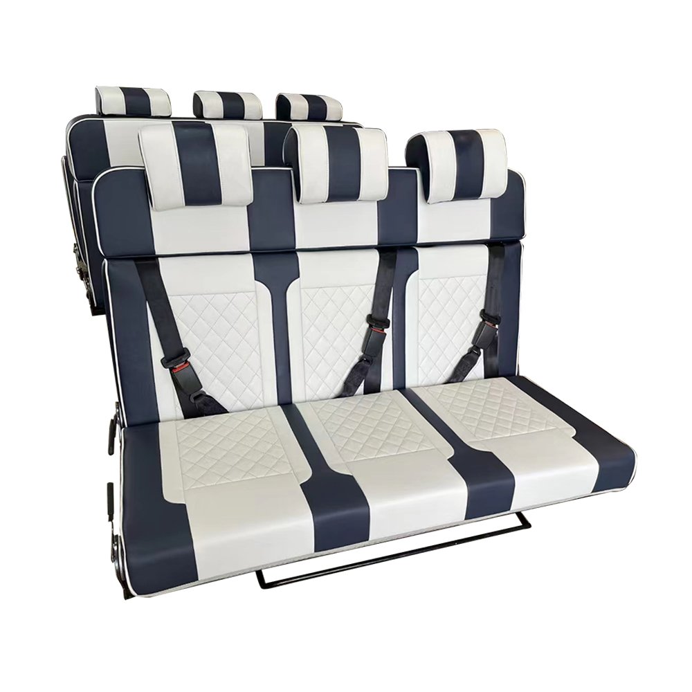New Customized VIP Car Interior Leather Folding RV Car Back Seat Bed Chair Caravan Seat for Sale