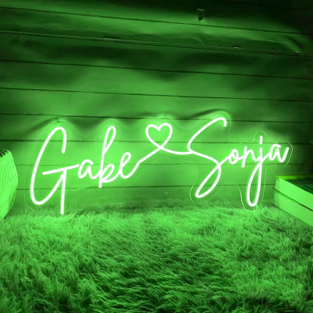 Custom Wedding LED Neon Sign Couple Names With Heart Neon Light up Sign Light Home Wedding Engagement Party Backdrop Wall Decor