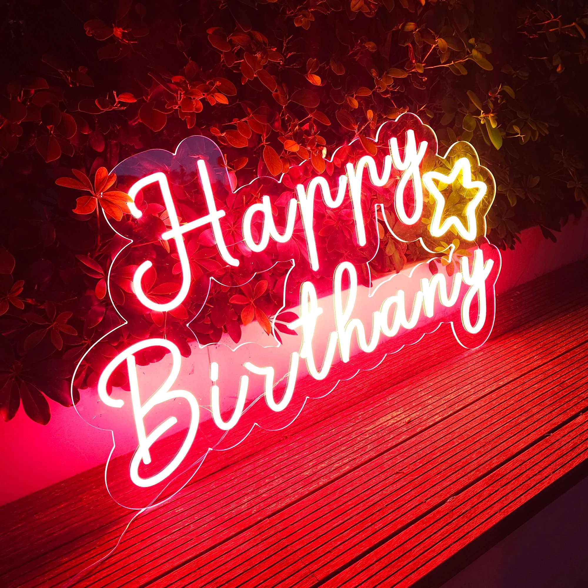 Happy Birthday Custom Neon LED Sign Personalized Neon Celebration Lights for Parties Decor Neon Light for Birthday Decorations