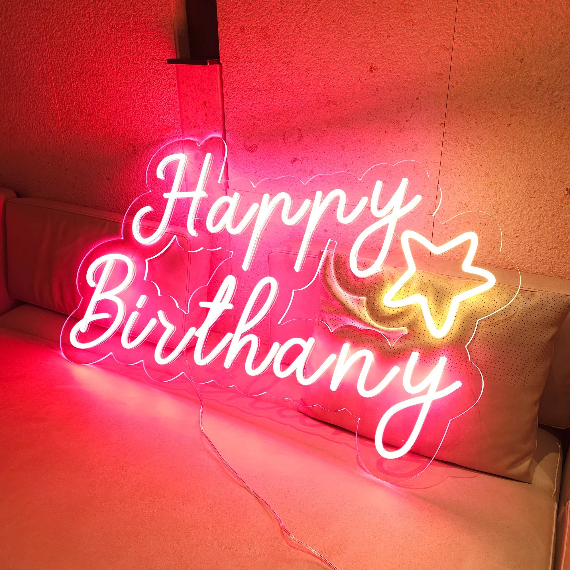 Happy Birthday Custom Neon LED Sign Personalized Neon Celebration Lights for Parties Decor Neon Light for Birthday Decorations
