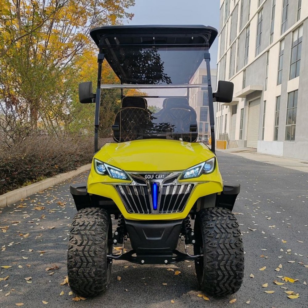 72V Mini Electric Golf Carts Solar Powered 6-Seater Buggy with Golf Trolley Accessories Steel Material 5KW Motor EEC Certificate