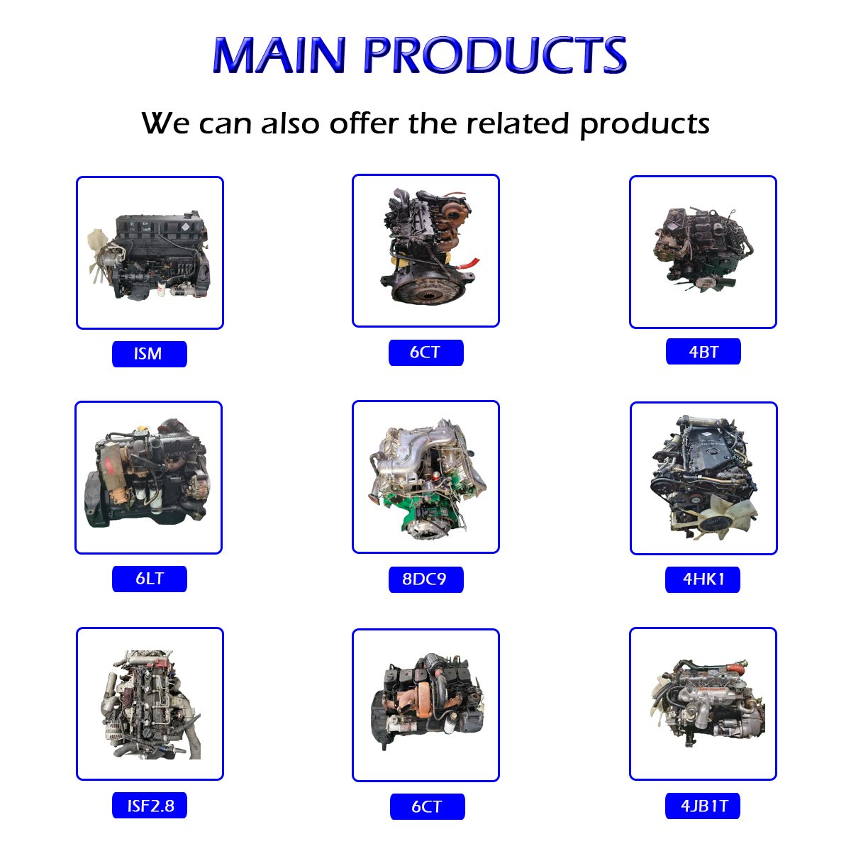 Used 4BT 6BT Diesel Engine for Cummins Be Suitable Truck Bus Generator Marine Engineering Machinery