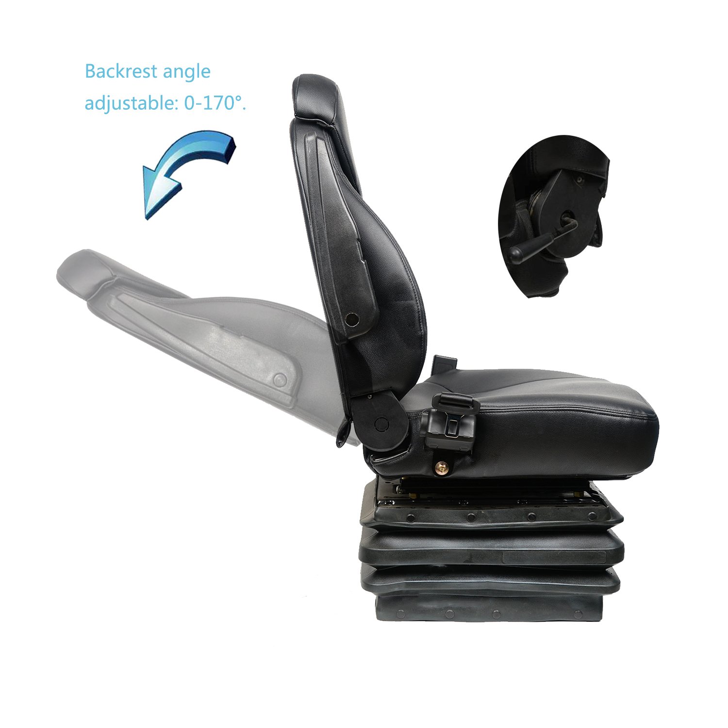 Wholesale PVC Mechanical Suspension Seat for Sea Transportation Vehicle Waterproof Yacht & Boat Operator with 12v Crane