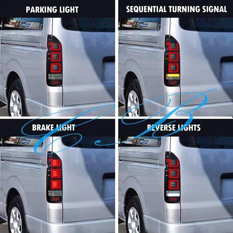 Hiace Parts Mini Bus LED Tail Lamp Light for Hiace Van KDH200 2005-2018 Commuter Quantum Bus LED Rear Brake Light Car Auto Parts