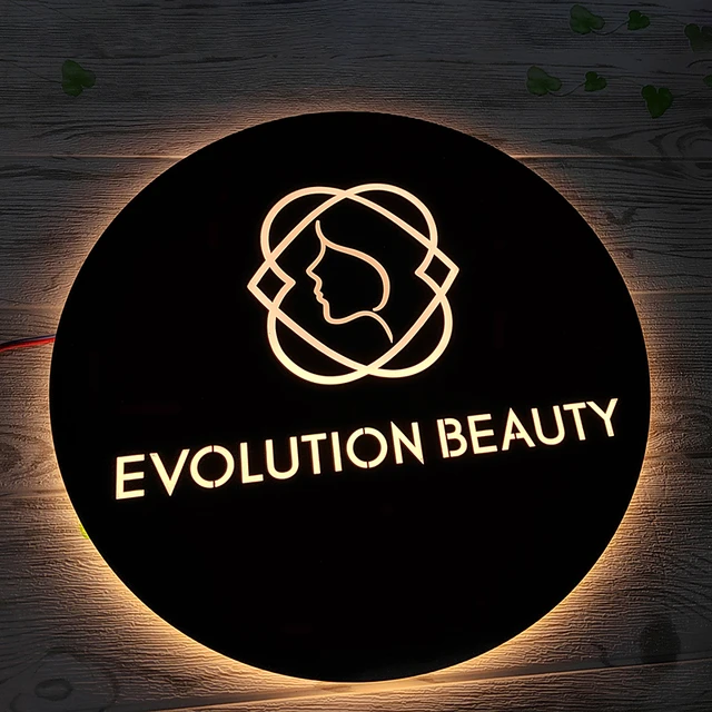 Round Outdoor Acrylic Light Box Sign 3D LED Advertising Light Box