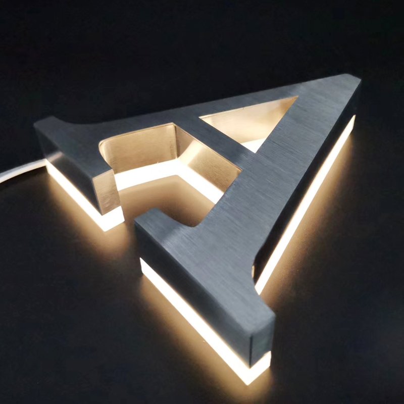 3D Letter Custom logo Sign Stainless Steel Backlit Led Letter Light Signboard Outdoor Use 3d Led Sign for Business Stroe Front