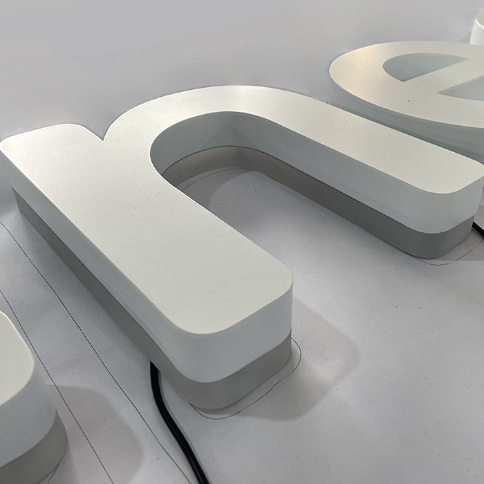 Custom Outdoor LED Advertising Signage Letter Sign Stainless Steel and Acrylic for Company Decorations Red Light Effect