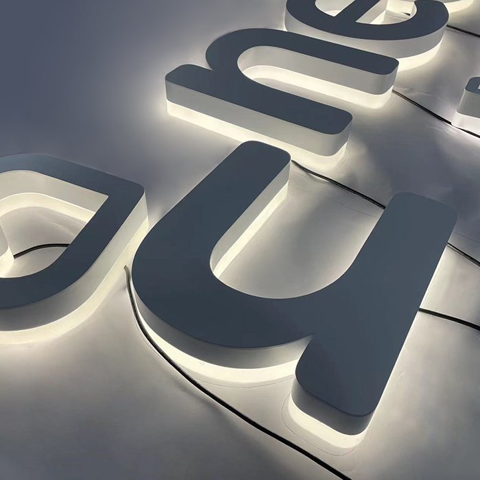 Custom Outdoor LED Advertising Signage Letter Sign Stainless Steel and Acrylic for Company Decorations Red Light Effect