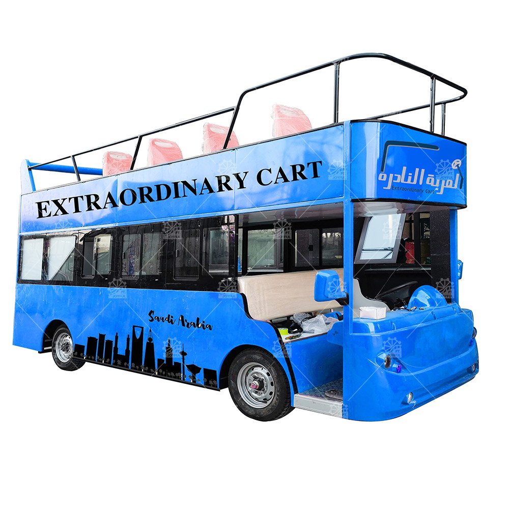 CE Certified Amusement Park Resort City Double Decker Electric Tourist Car Electric Sightseeing Bus for Outdoor Playground