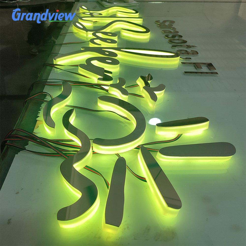 Custom Led Company Logo Sign 3D Light up Metal/Acrylic Back Lit Channel Letter Advertising Signs