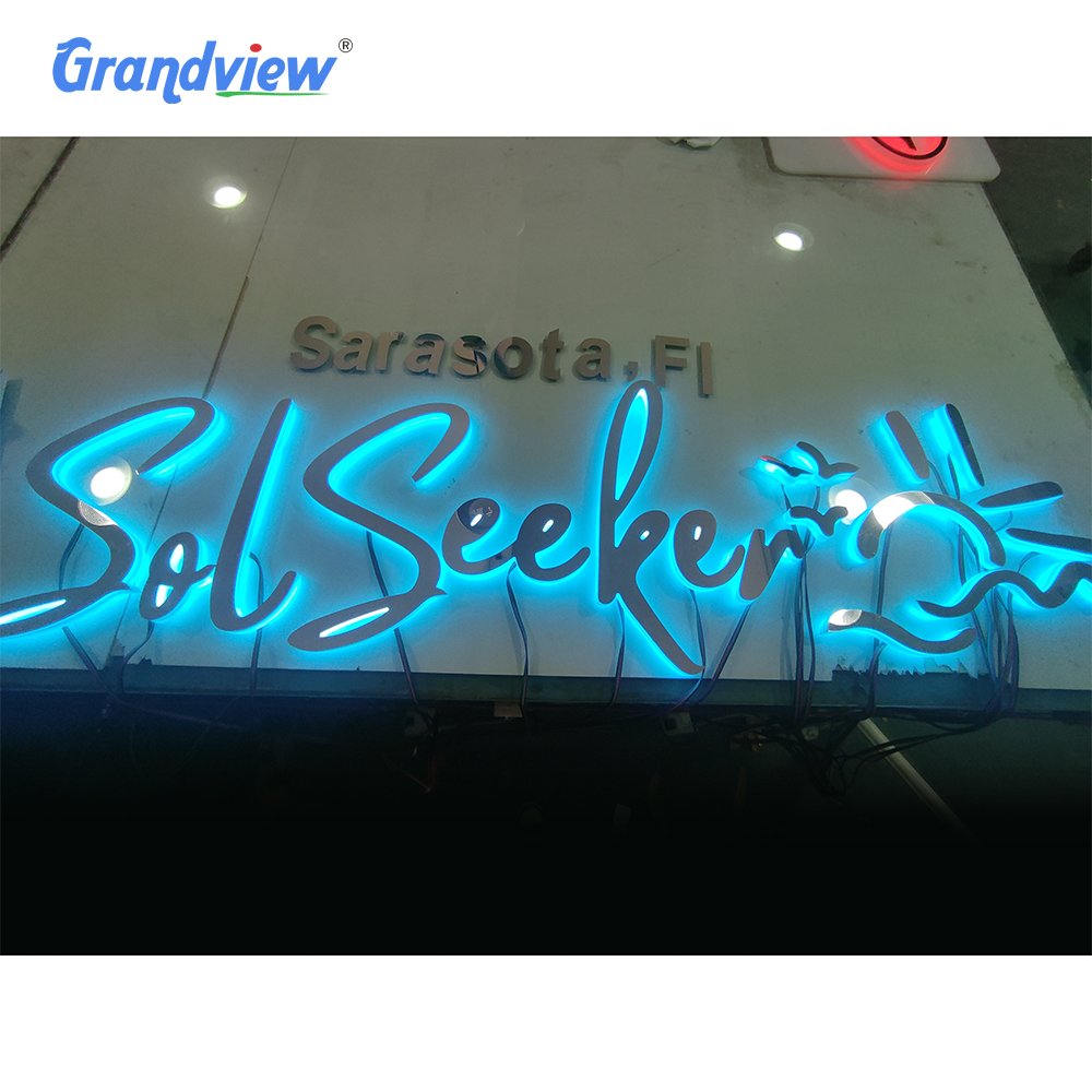 Custom Led Company Logo Sign 3D Light up Metal/Acrylic Back Lit Channel Letter Advertising Signs