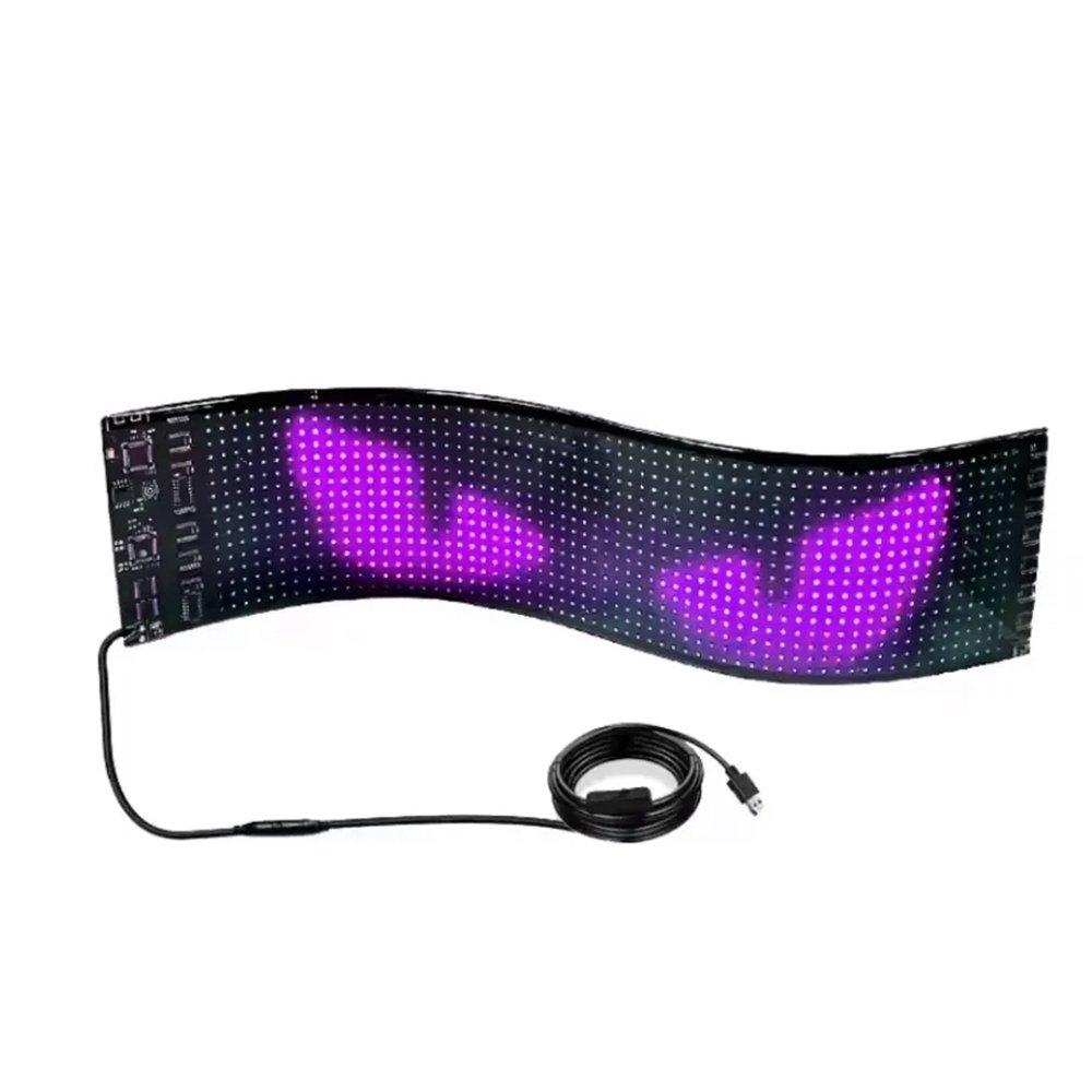 16*32 64*20 96*20 Car Windshield LED Screen DIY Indicator Light Devil's Eye App Remote Control Animated Eyes for Cars Truck Led