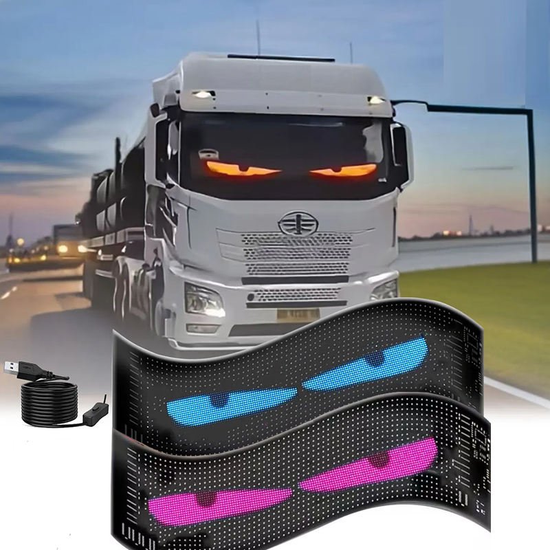 16*32 64*20 96*20 Car Windshield LED Screen DIY Indicator Light Devil's Eye App Remote Control Animated Eyes for Cars Truck Led