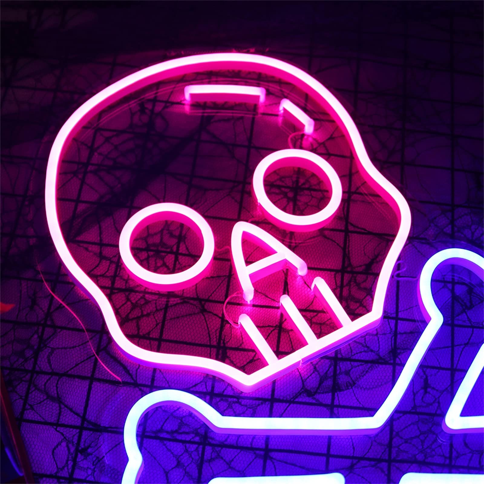 Skull Neon Light Halloween Party Decorations Neon Signs Neon Night Lights for Halloween Bar Club Room Decor Part Event Signs