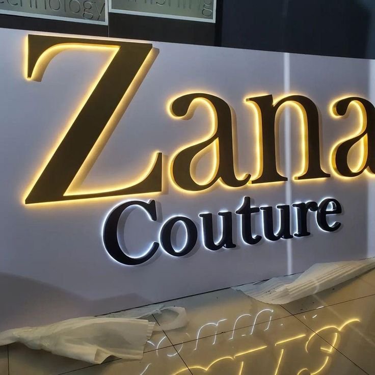 Acrylic 3D LED Backlit Logo Sign Company Shop Store Advertising Metal Signage Salon Logo Backlit Business Illuminated