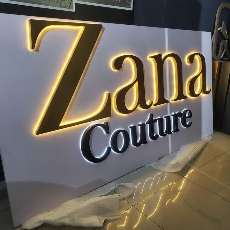 Acrylic 3D LED Backlit Logo Sign Company Shop Store Advertising Metal Signage Salon Logo Backlit Business Illuminated