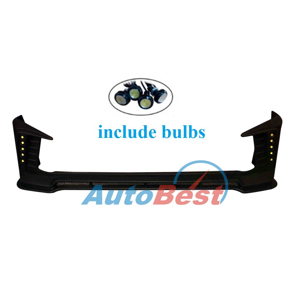 KDH FRONT BUFFER LIP BODY KITS WITH LIGHT for TOYOTA HIACE 2014UP VAN BUS KDH200 HI ROOF