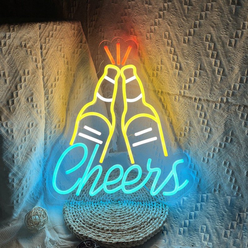 Hot Selling Customized Flexible Advertising Board Cheap Waterproof Clear Glass Signage Indoor LED Neon Sign for Bar Shop