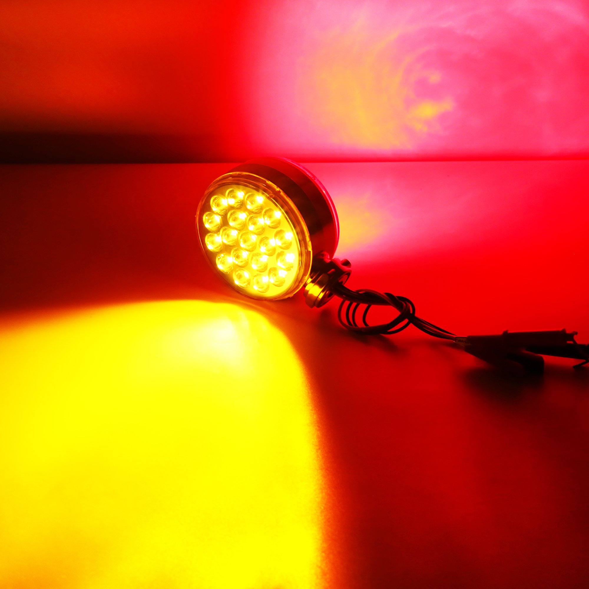 38 Led Double Face Side Marker Light Truck LED Yellow/Red Turn Signal Lights Stop Flash Light for Trailer Tractor 12V 24V