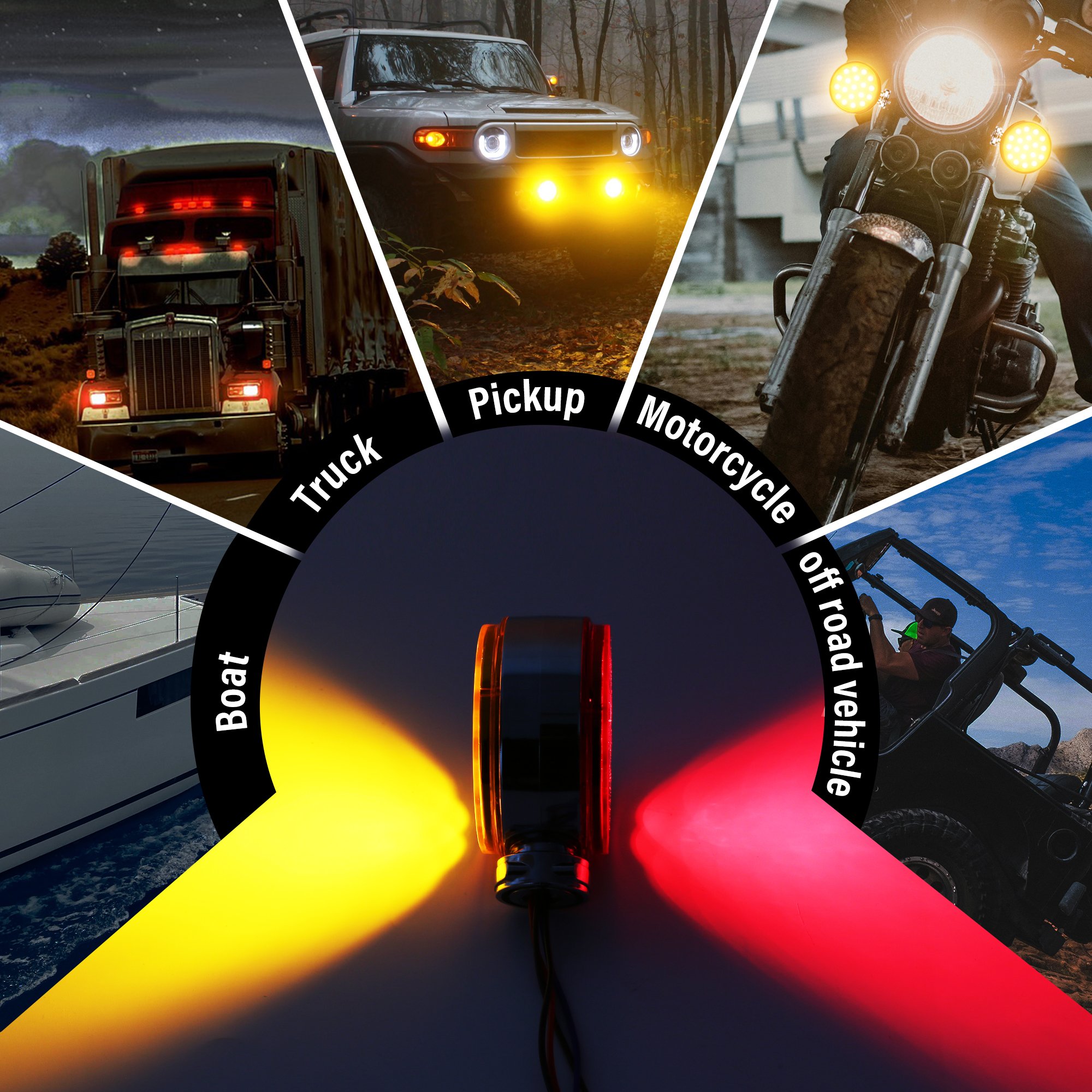 38 Led Double Face Side Marker Light Truck LED Yellow/Red Turn Signal Lights Stop Flash Light for Trailer Tractor 12V 24V