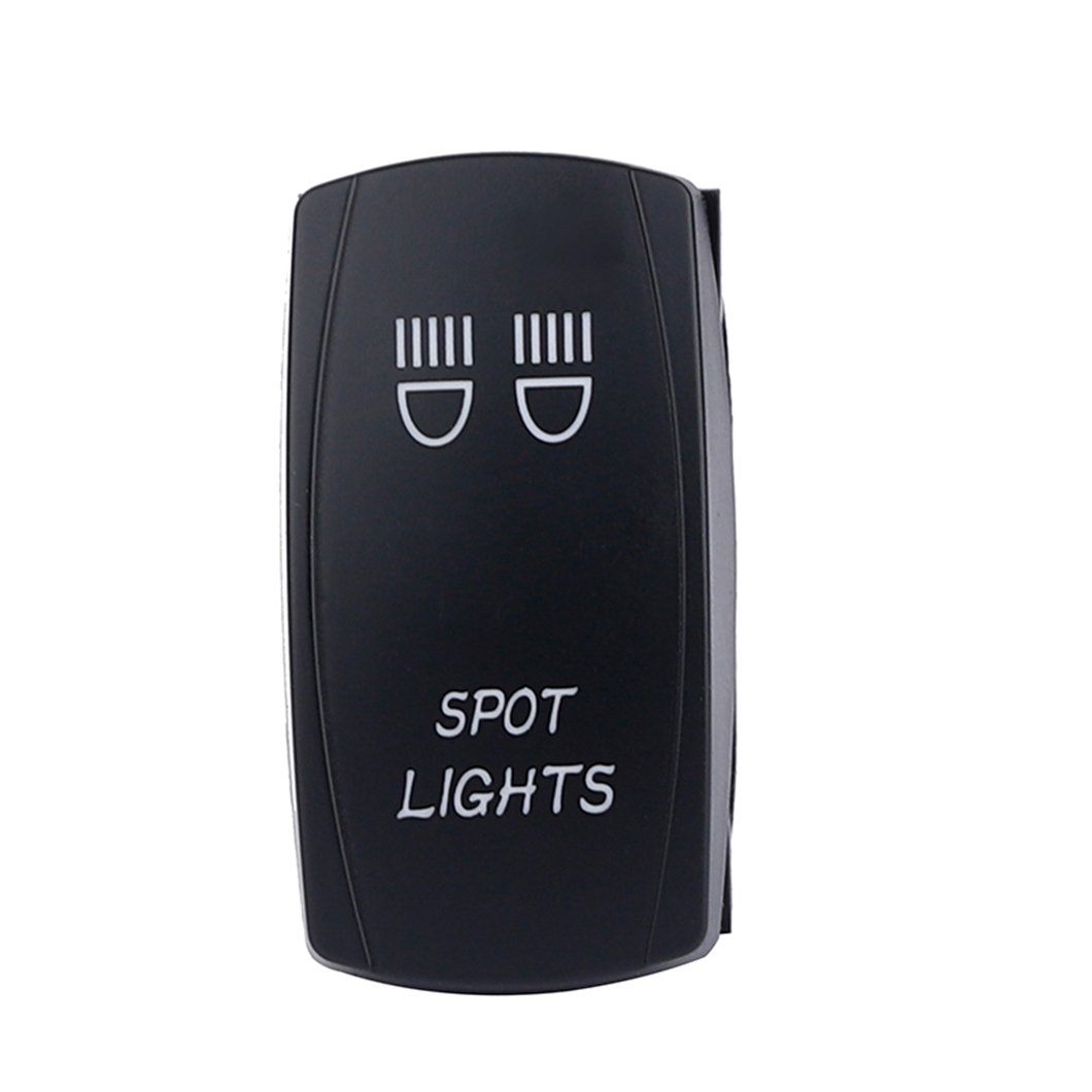 ON-OFF Dual Blue LED Driving Light 12V 5-Pin Marine Rocker Switch SPST momentary Function 20A Max Current Material CE Certified