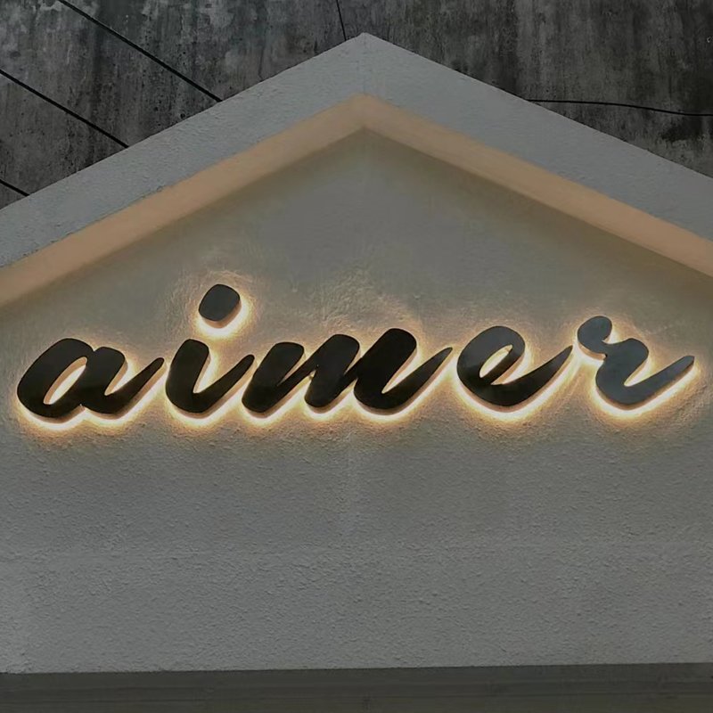 3D Outdoor Mirror Polish Gold Metal Letter Signage