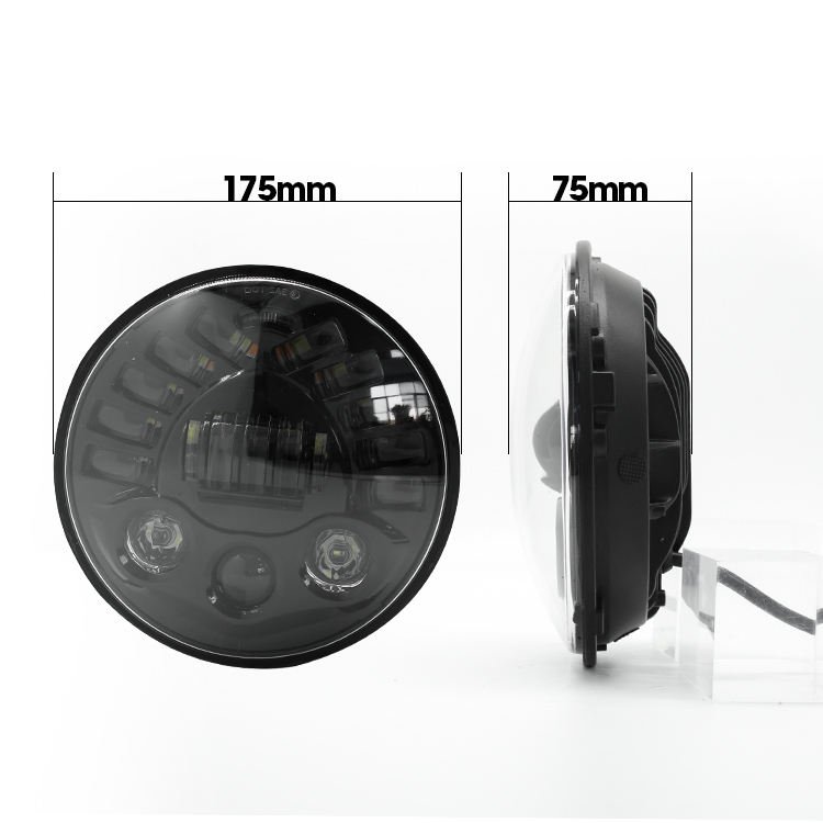 Car Accessories Led Driving Light Dual Color High Low Beam 3535 Led Chip 7inch Round Led Projector Headlight for Truck Wrangler