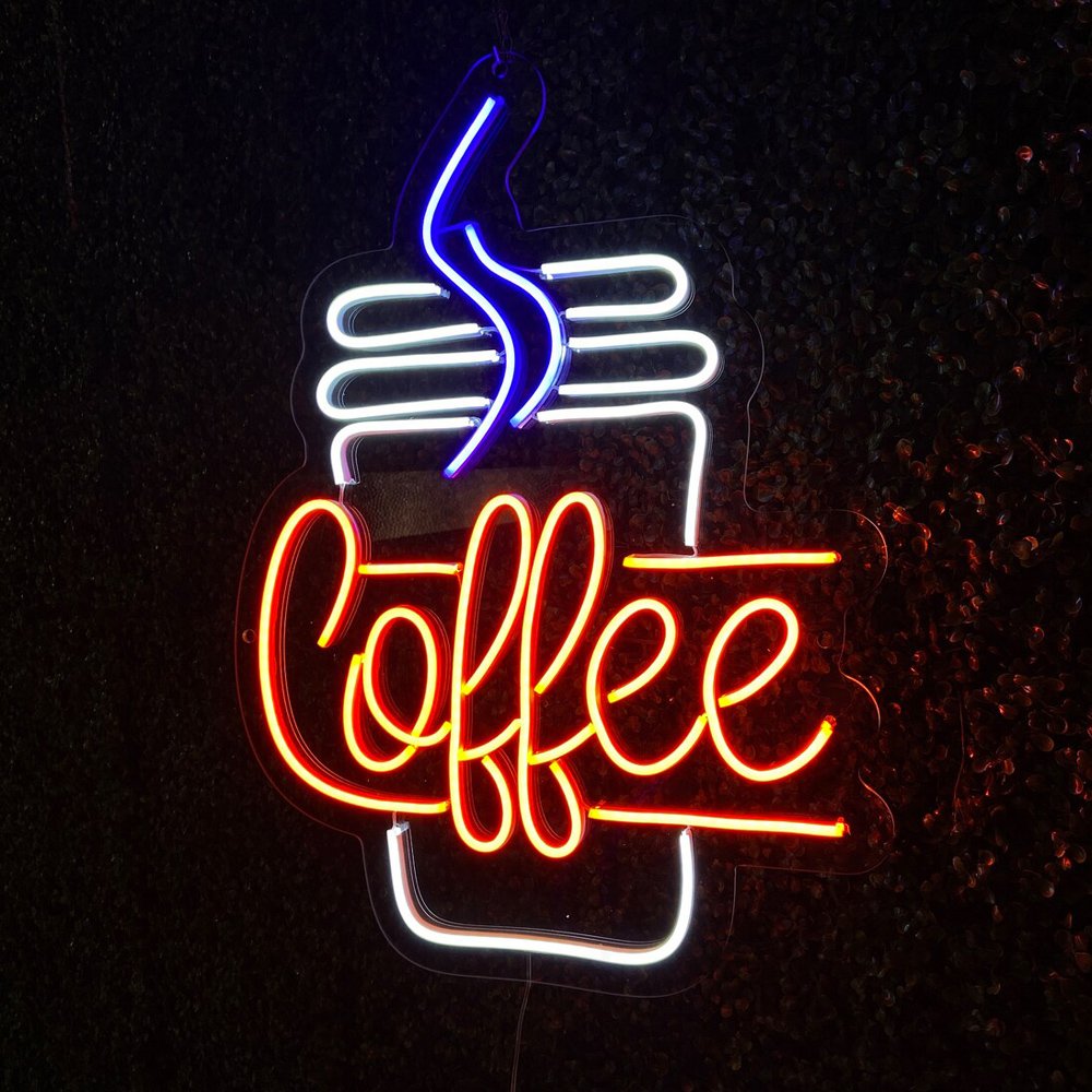 Eye-catching Advertising LED Neon Sign No MOQ Coffee Cafe Restaurant Store Shop Decor Custom Wall Hanging Neon Sign