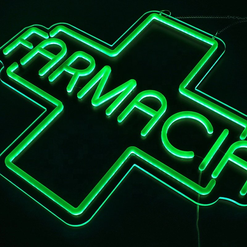 JAGUARSIGN Manufacturer Outlet Pharmacy Green LED Cross Neon Sign Indoor Decoration Pharmacy LED Sign