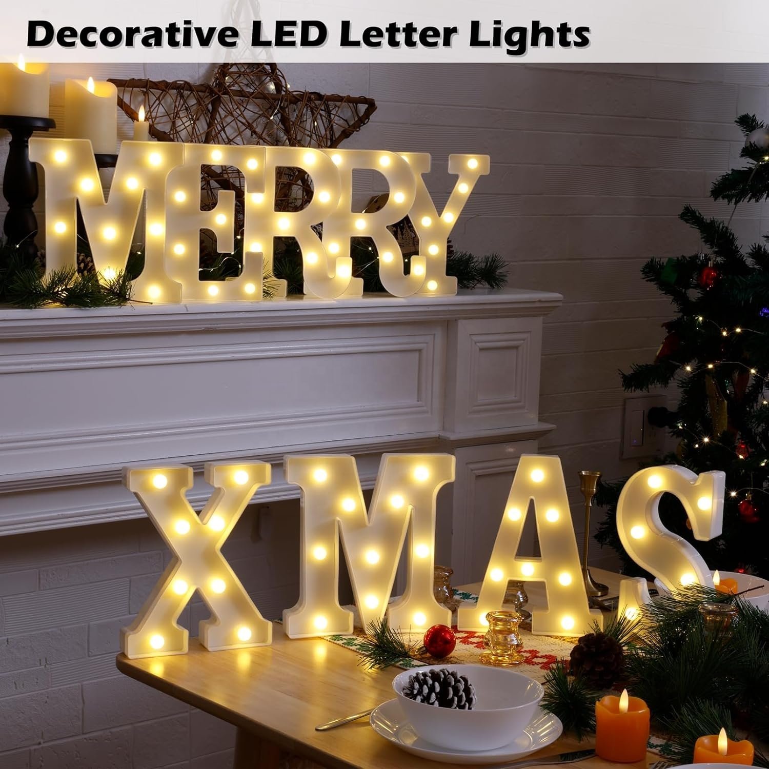 26 Alphabet Battery Powered LED Marquee Sign for Home Decor AC Powered Night Light Advertising Sign for Park
