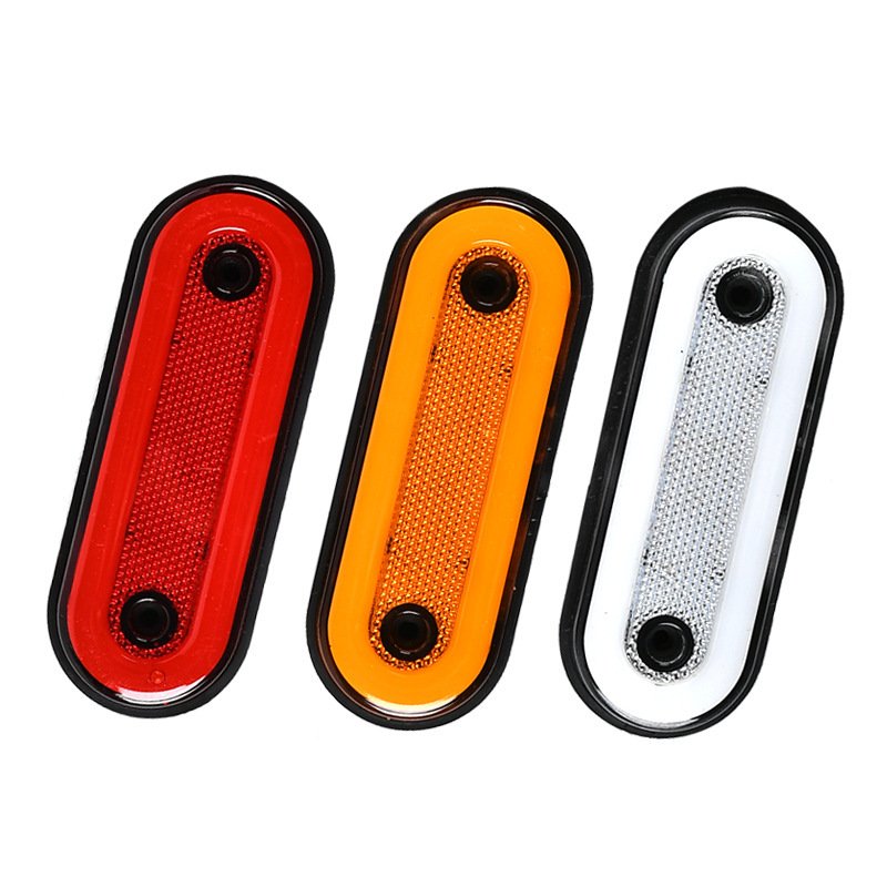 12V 24V Truck Side Marker Light LED Trailer Lights Reflector RV Bus Camper Van Clearance Lights Red White Amber with Bracket