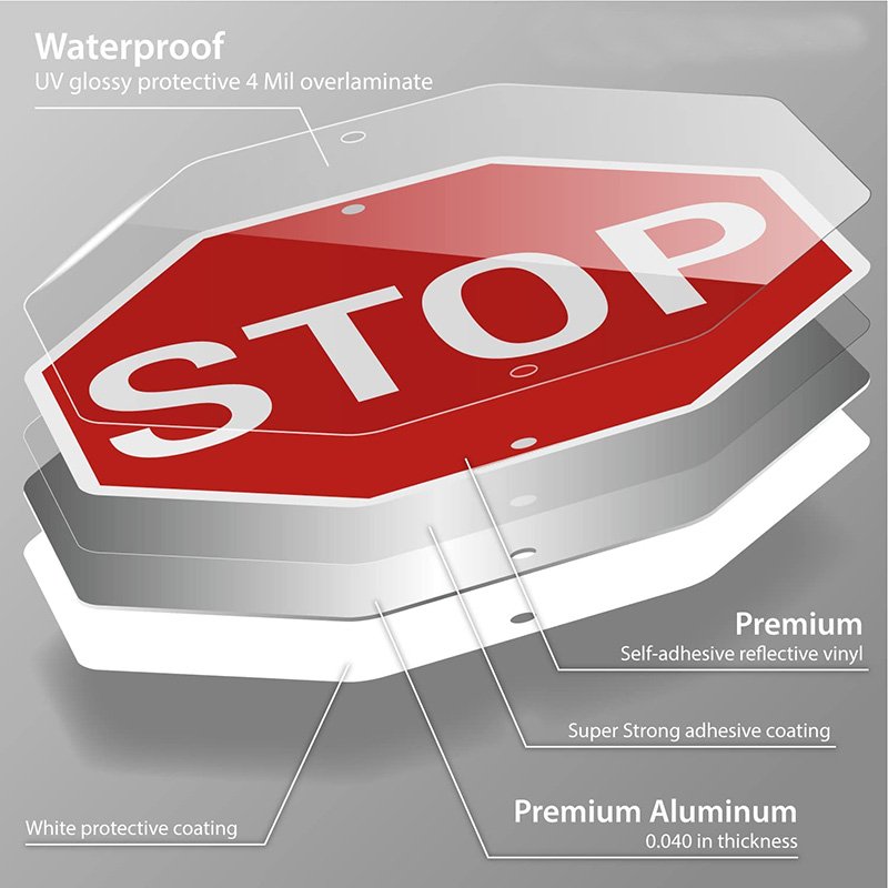 Custom Octagon Stop Sign Board Traffic Signs Silkscreen Printing Control/roadway Safety for School Bus