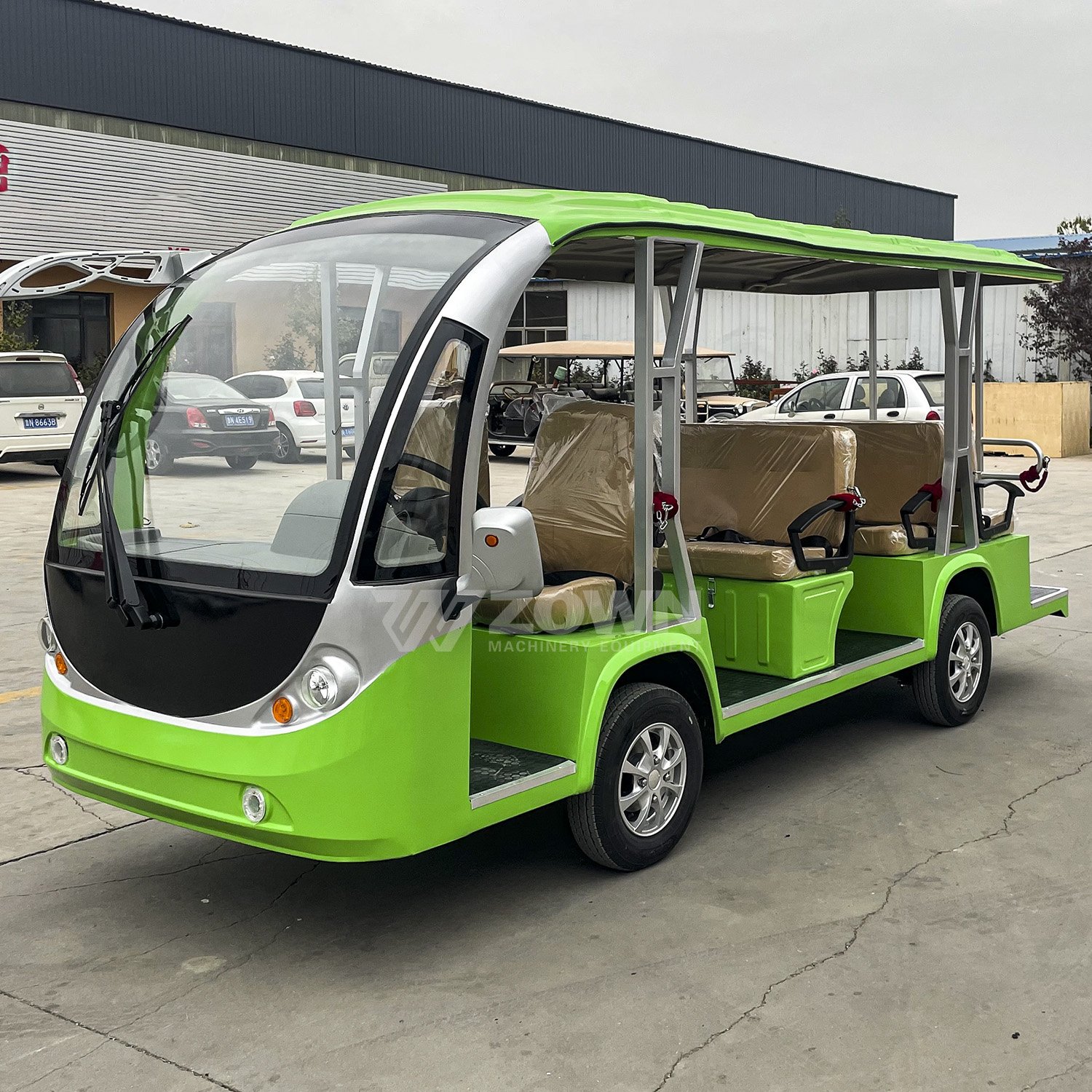 Newest Design 14 Passengers Shuttle Sightseeing Bus Electric Power Bus with Air Condition Low Speed Buses