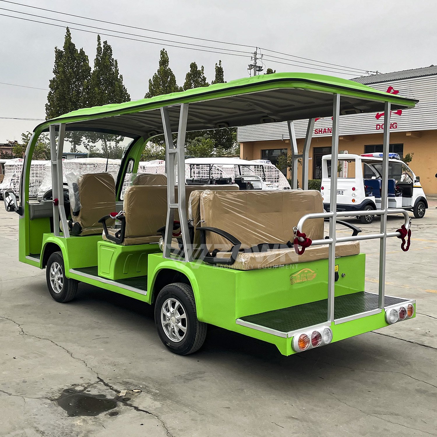 Newest Design 14 Passengers Shuttle Sightseeing Bus Electric Power Bus with Air Condition Low Speed Buses