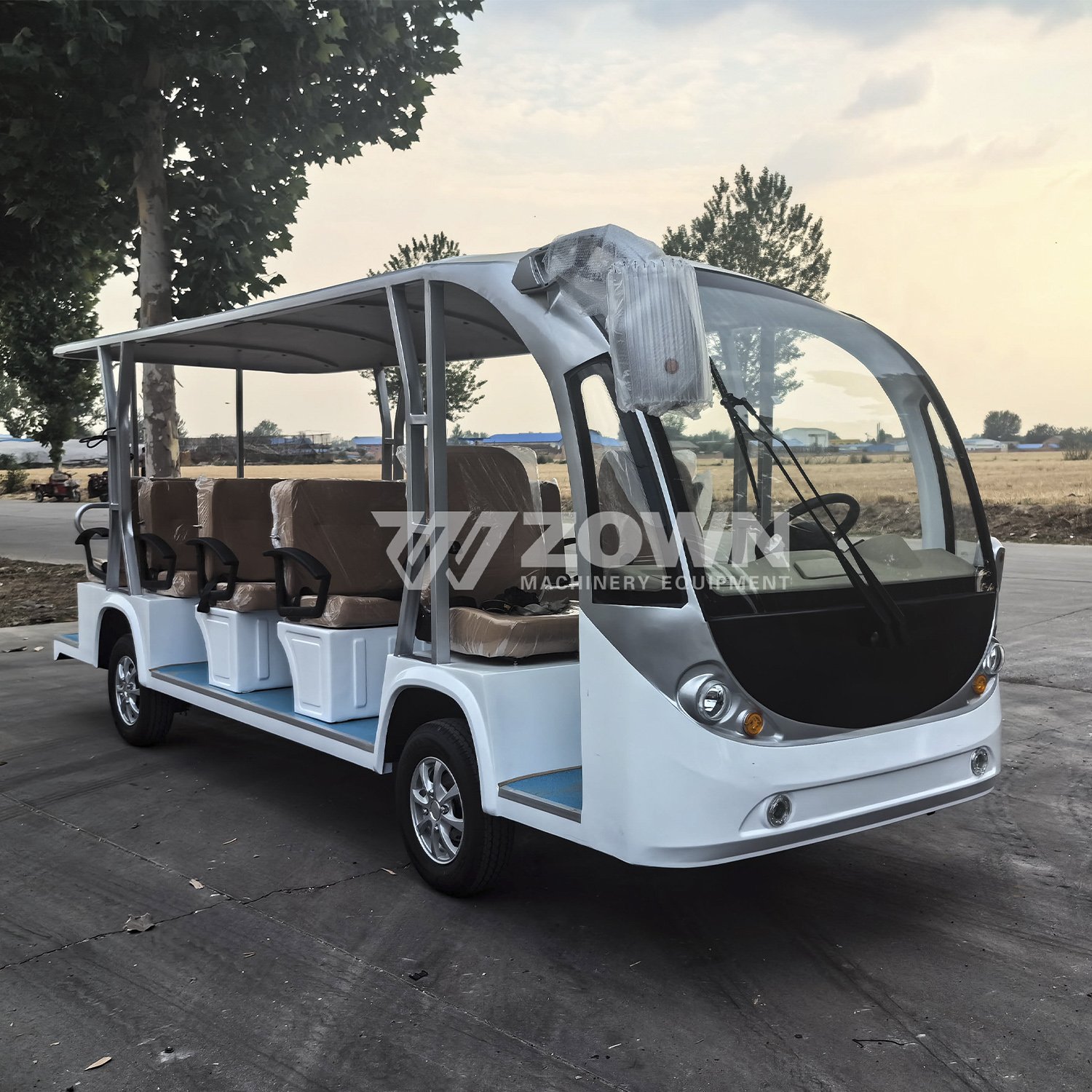Newest Design 14 Passengers Shuttle Sightseeing Bus Electric Power Bus with Air Condition Low Speed Buses