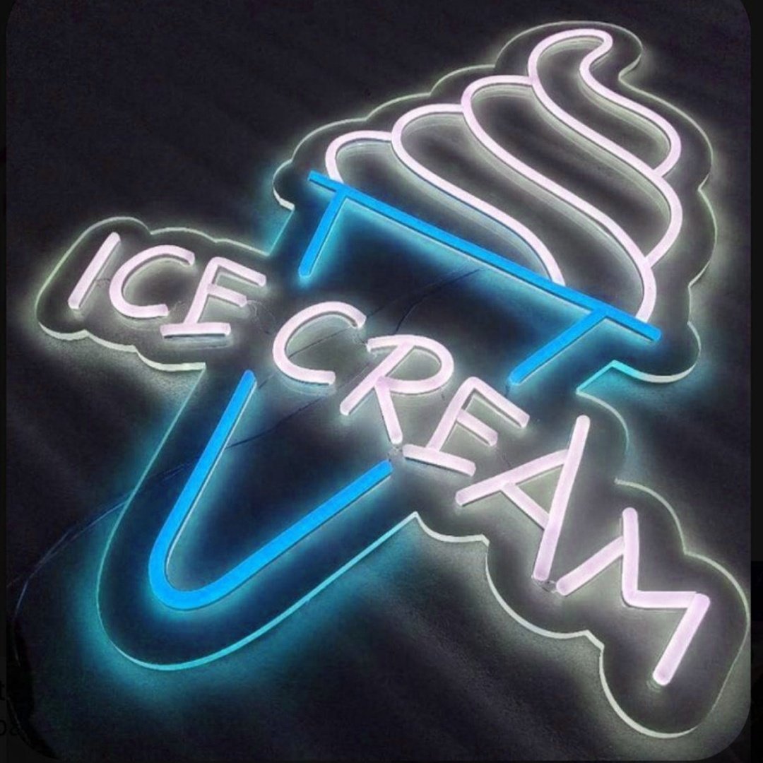 Custom Shop Business logo Neon Light Led Neon Sign Ice Cream Led Light up Sign for Wall Decoration