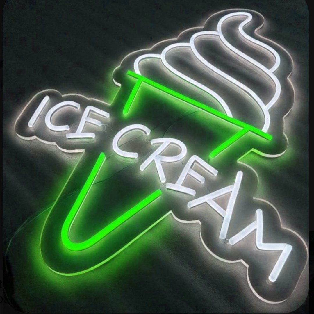 Custom Shop Business logo Neon Light Led Neon Sign Ice Cream Led Light up Sign for Wall Decoration