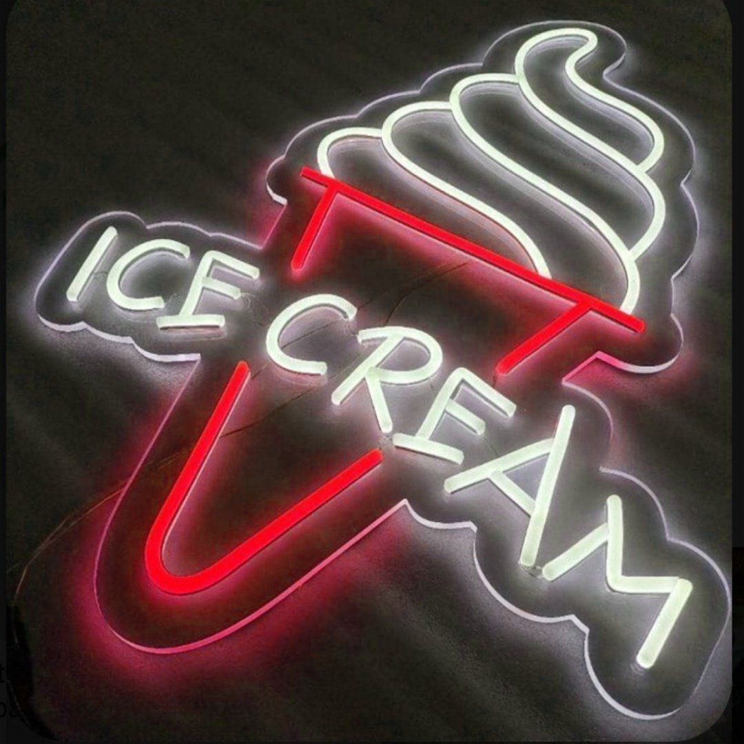 Custom Shop Business logo Neon Light Led Neon Sign Ice Cream Led Light up Sign for Wall Decoration