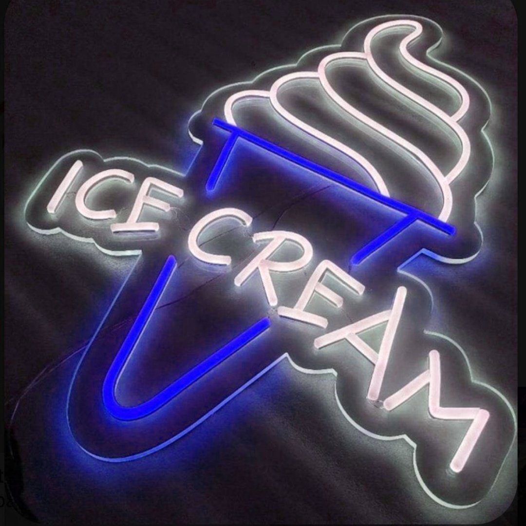 Custom Shop Business logo Neon Light Led Neon Sign Ice Cream Led Light up Sign for Wall Decoration
