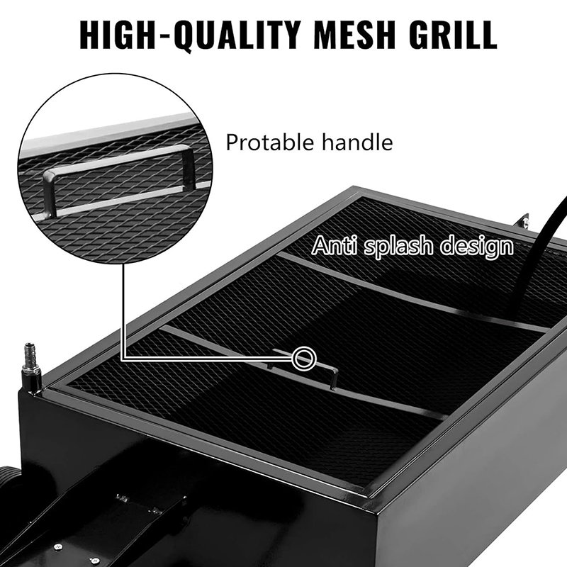 25 Gal Large Capacity Low Profile Oil Drain Pan With Electric Pump 7.2ft Hose & Folding Handle