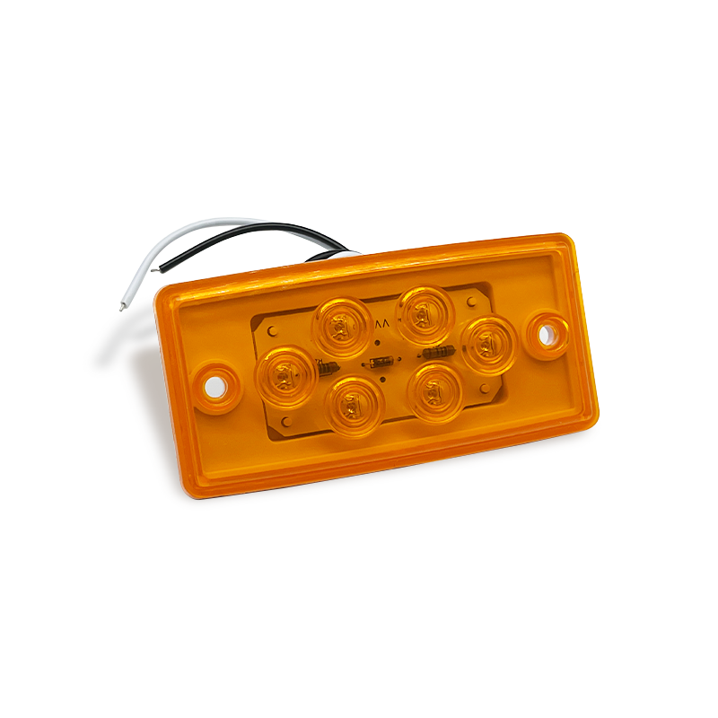 12v 24v Amber Led Side Marker Clearance Lights 6 Led for Trucks Marker Light Lamp