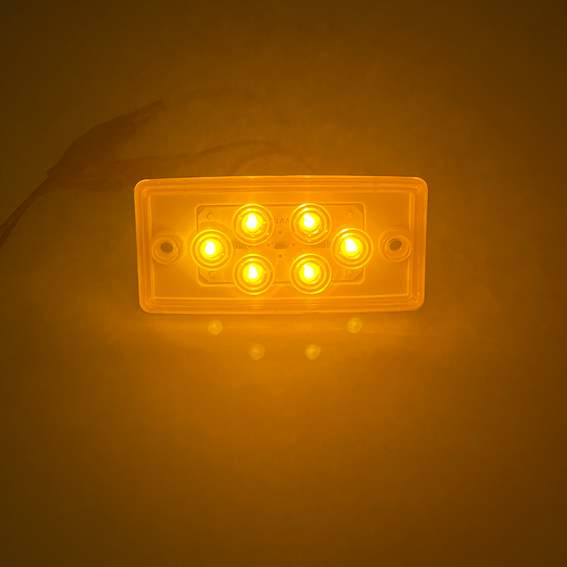 12v 24v Amber Led Side Marker Clearance Lights 6 Led for Trucks Marker Light Lamp