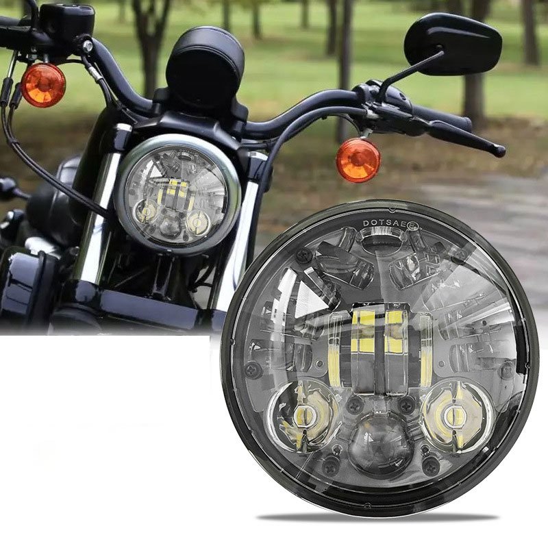 Motorcycle 5.75Inch Round 70w LED Headlights Round H4 LED Motorcycle Headlight with High Low Beam Motorcycle LED Headlight