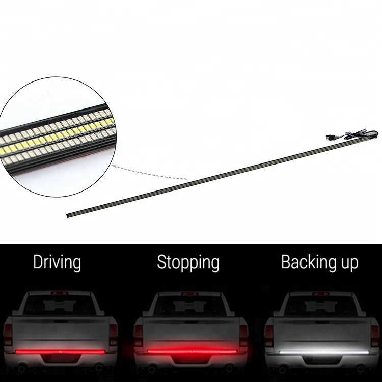 Red Brake and Amber Turn Signal 60" Led Tailgate Light Bar Strip Redline Triple LED Tail Light for Truck Pickup