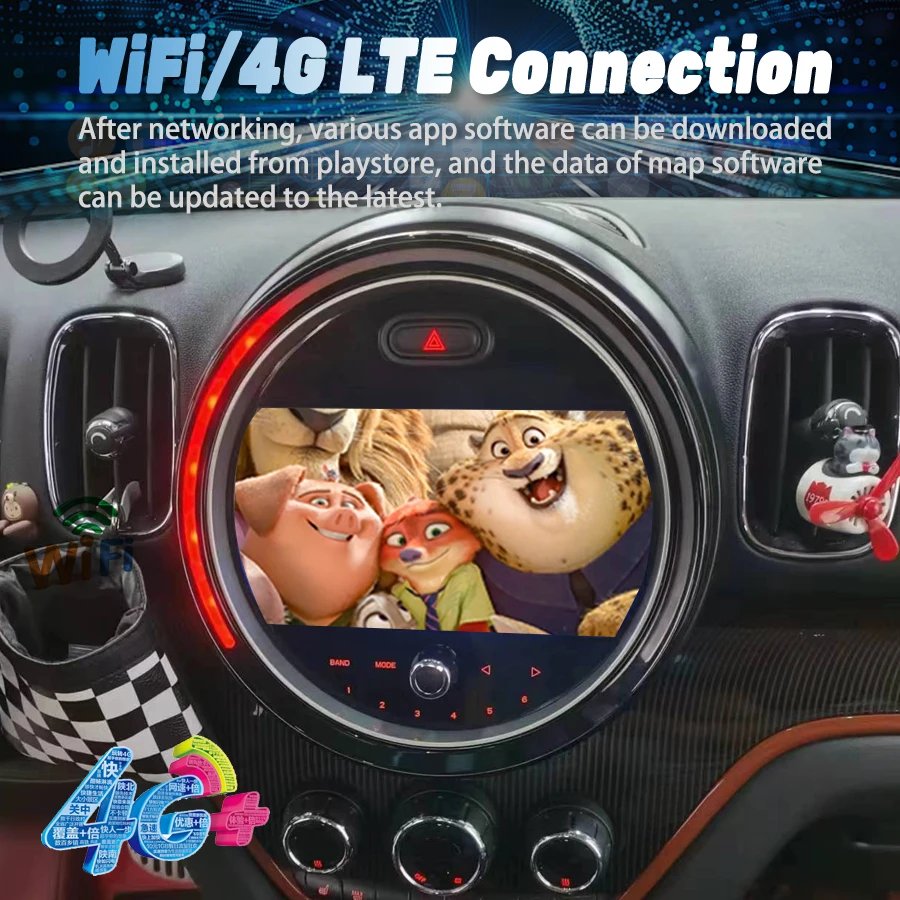 Android 12 Autoradio Screen for BMW Mini Cooper Countryman F60 2017 up GPS Navigation Radio Head Unit Carplay DSP 4G Lte Network